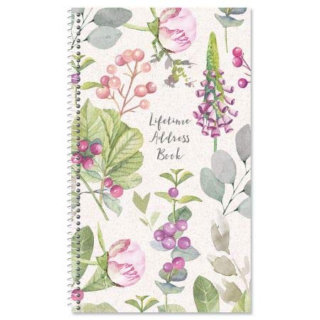 Pale Peony Address Book - 94 Pages; 5' X 8-1/2', Spiral Bound Address Book