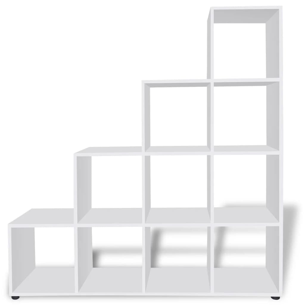 vidaXL Bookcase/Shelf, Storage Unit with Compartment, Book Shelf, Living Room, Indoor Living Room, 142 cm, White