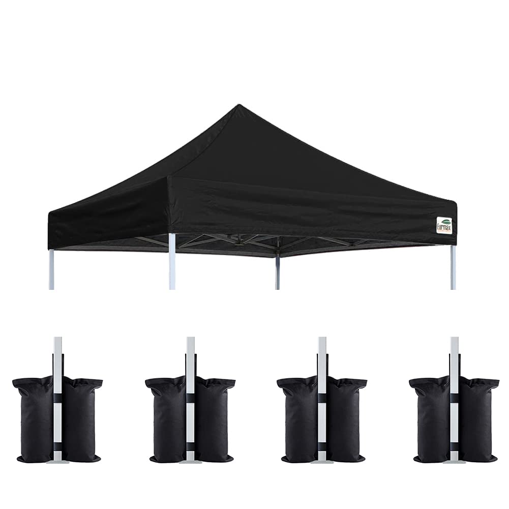 Eurmax Usa Pop Up Canopy Replacement Canopy Tent Top Cover, Instant Canopy Top Cover Only,Bonus 4Pc Pack Canopy Weight Bag(8X8,