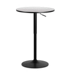 Monibloom Pub Round Table Silver Stripe Top With Black Leg And Base, Bar Table 27.5'- 36'' Height Adjustable With 360° Swivel, Cocktail Bistro Table For Dining Bistro Cafe Home Bar, 23.5' Diameter