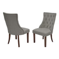 Dining Chair, Set of 2 in Dark Grey Linen