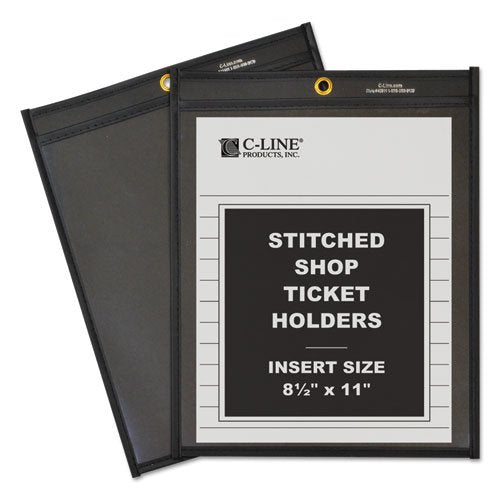 Shop Ticket Holders, Stitched, One Side Clear, 50 Sheets, 8 1/2 X 11, 25/Bx