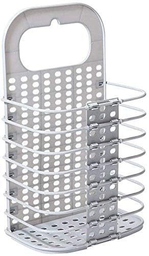 Hebezon Laundry Basket for Clothes  Wall Mounted, Foldable Laundry Bag & Laundry Basket, Portable Magic Sticker Plastic Laundry