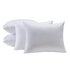 Kingnex 4 Pack Waterproof Feather Proof Pillow Protectors with Zipper on Long Side King Size Set of 4 Down Proof Striped Bed Pil