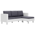 vidaXL 3-Seater Sofa with Cushions White Faux Leather