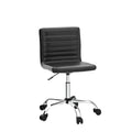 Armless Office chair, Armless Desk chair Ribbed Home Office Desk chairs with Wheels, Faux Leather Office chair Adjustable Task c