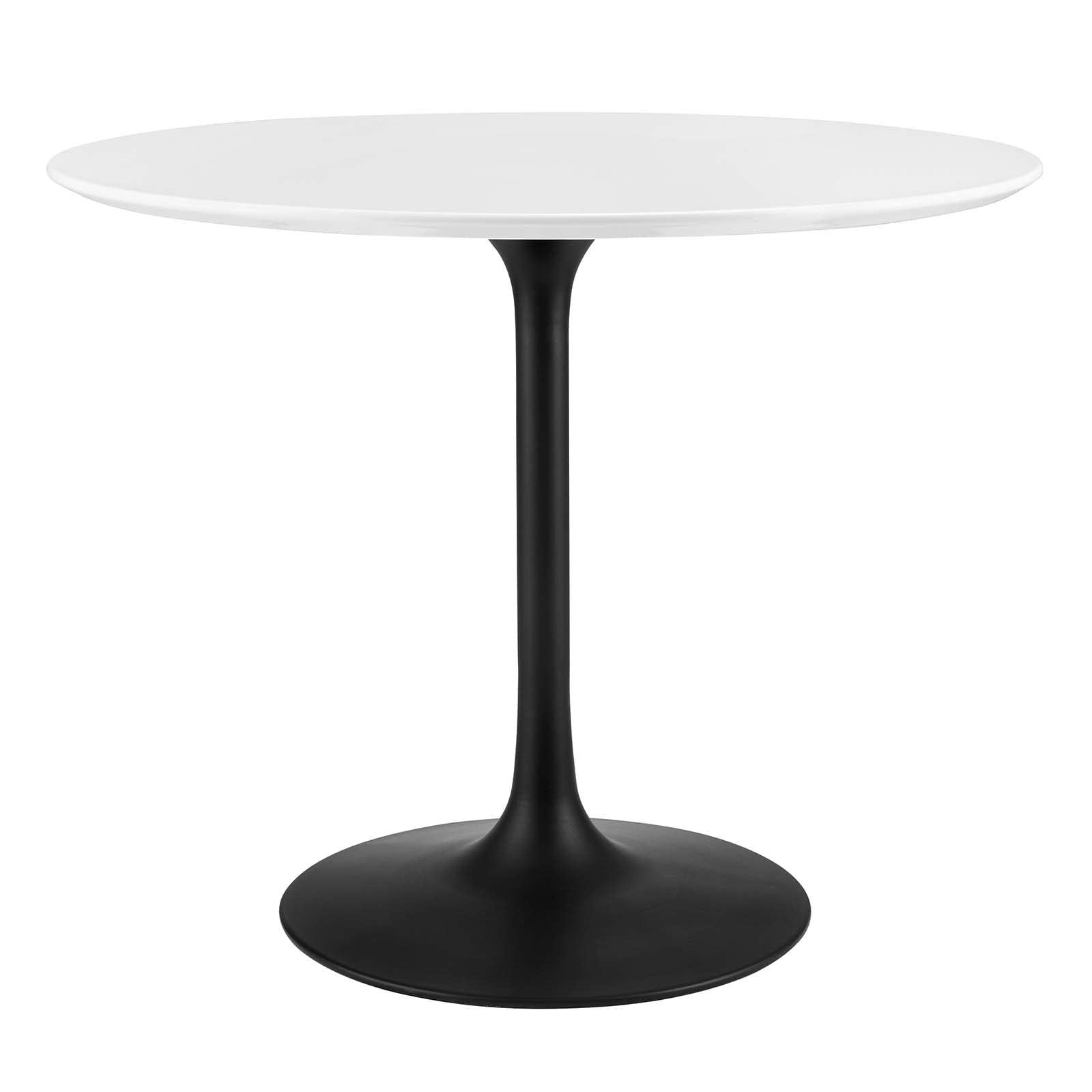 Modway Lippa 36&quot; Round Wood Dining Table, White Top, Black Base