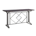 Acme Evangeline Wooden Top Counter Height Table in Salvaged Brown and Black
