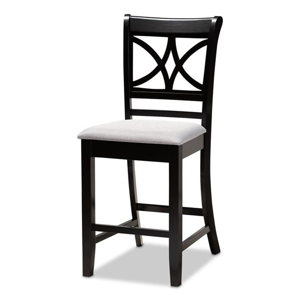 Baxton Studio Chandler Gray Upholstered Espresso Finished Wood 5-Piece Pub Set
