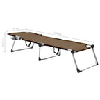 vidaXL Extra High Folding Senior Sunbed Brown Aluminum