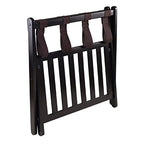 Wiinsome Wood Reese Luggage Rack - Sleek & Sturdy Design, Espresso Finish, Foldable & Easy to Store, Holds up to 75lbs, Lower Shelf for Personal Items, No Assembly Required - 26.5'W x 18.6'D x 20'H