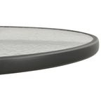 vidaXL Modern Bistro Table - Anthracite Outdoor Table with Tempered Glass Top and Steel Frame - Perfect for Patio, Garden, Balcony - Diameter 31.5" & Height 28"