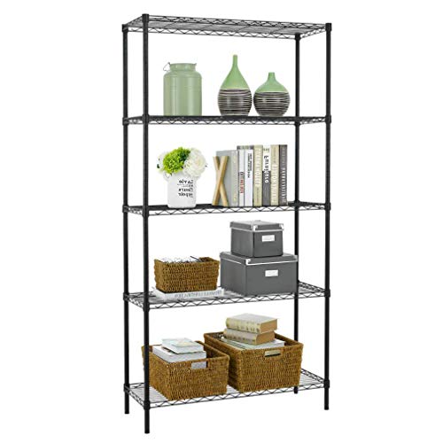 Wire Shelving Unit commercial Metal Shelf Adjustable Layer Rack Strong Steel for Restaurant garage Pantry Kitchen garage (36A14A