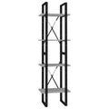 vidaXL 4-Tier Book Cabinet Concrete Gray 15.7"x11.8"x55.1" Chipboard