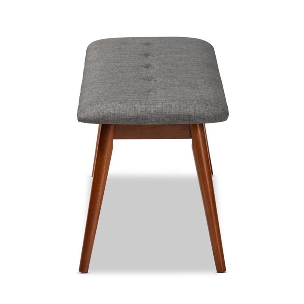 Baxton Studio Flora II Dark Gray and Oak Dining Bench