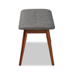 Baxton Studio Flora II Dark Gray and Oak Dining Bench