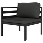 vidaXL 7-Piece Modular Patio Lounge Set - Aluminum Anthracite with Comfort Cushions and Durable Design - Chic Outdoor Furniture