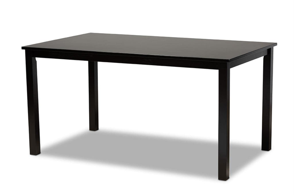 Baxton Studio Luisa Modern and Contemporary Transitional Dark Brown Finished Wood 7-Piece Dining Set