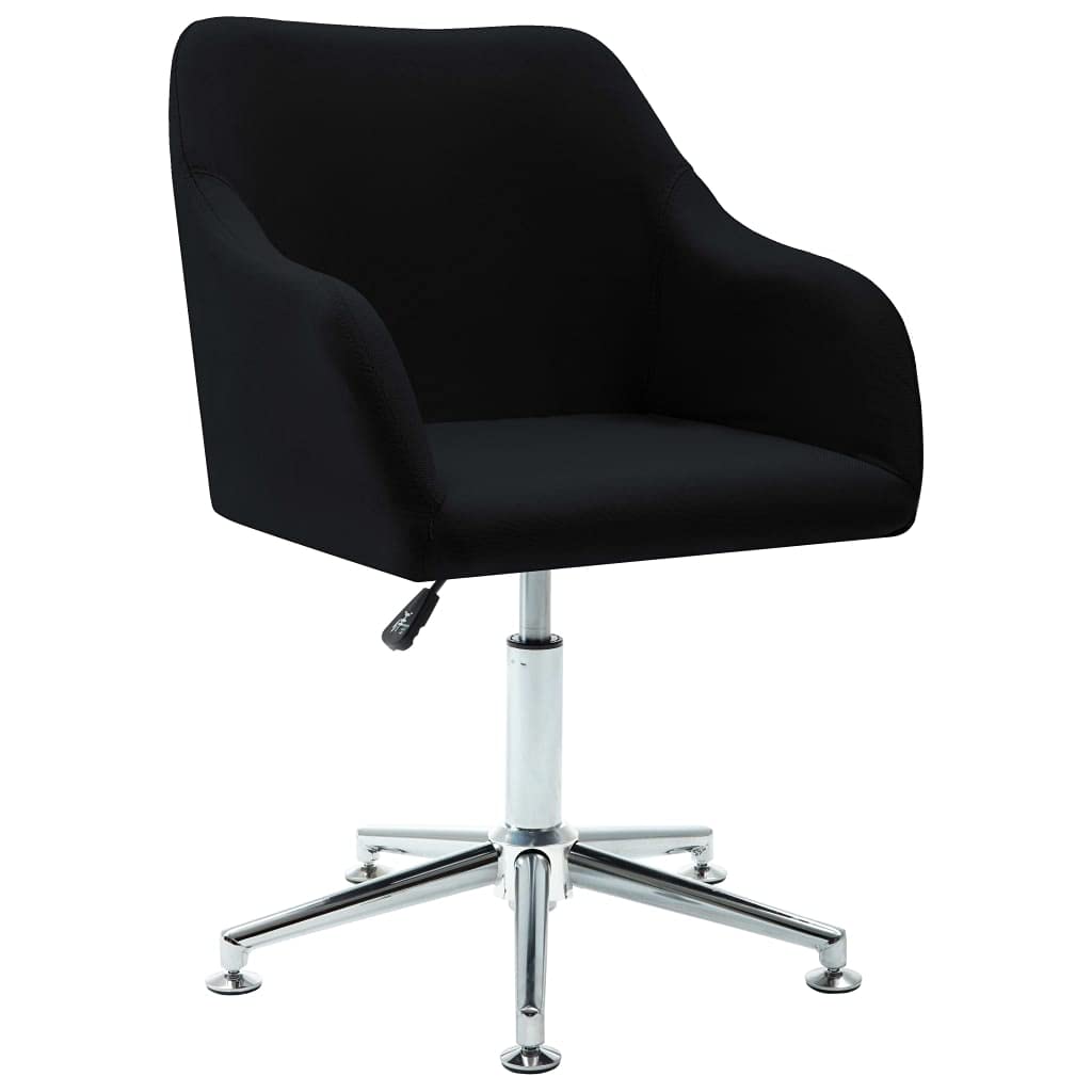 vidaXL Adjustable Swivel Office Chair with Armrests - Ergonomic Design, Comfortable Foam Padding | Black Fabric Upholstery with Steel Legs and Plywood Frame'.