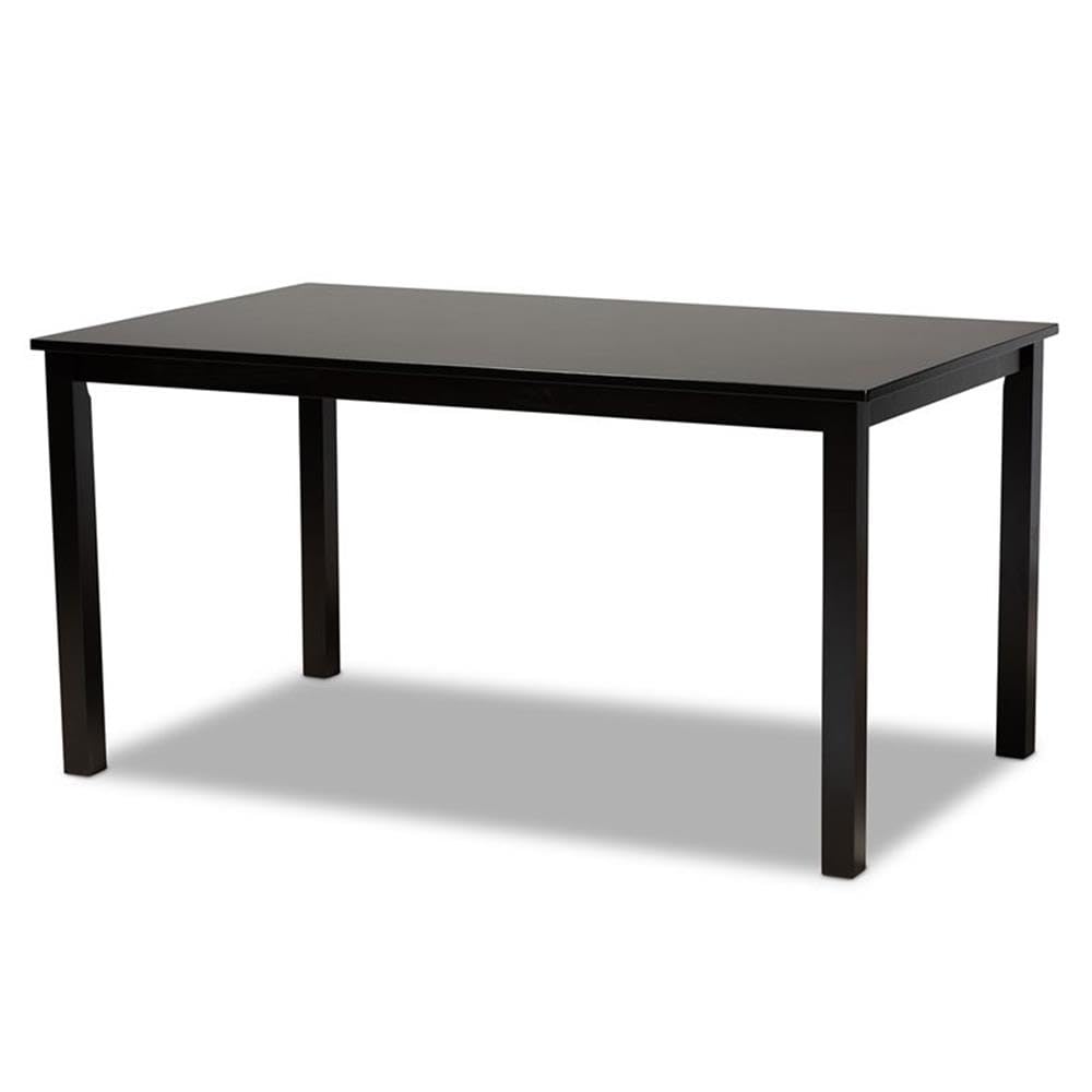 Baxton Studio Dylin Modern and Contemporary Navy Blue Velvet Fabric Upholstered and Dark Brown Finished Wood 7-Piece Dining Set