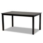 Baxton Studio Dylin Modern and Contemporary Navy Blue Velvet Fabric Upholstered and Dark Brown Finished Wood 7-Piece Dining Set