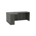 Mayline AEC72LLGS Aberdeen 72"W Left Extended Corner Table, Gray Steel Tf