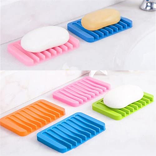 Magnusdeal New Silicon Kitchen Bathroom Flexible Soap Dish Plate Holder Tray Soapbox Colorful stylish practical Antiskidding so