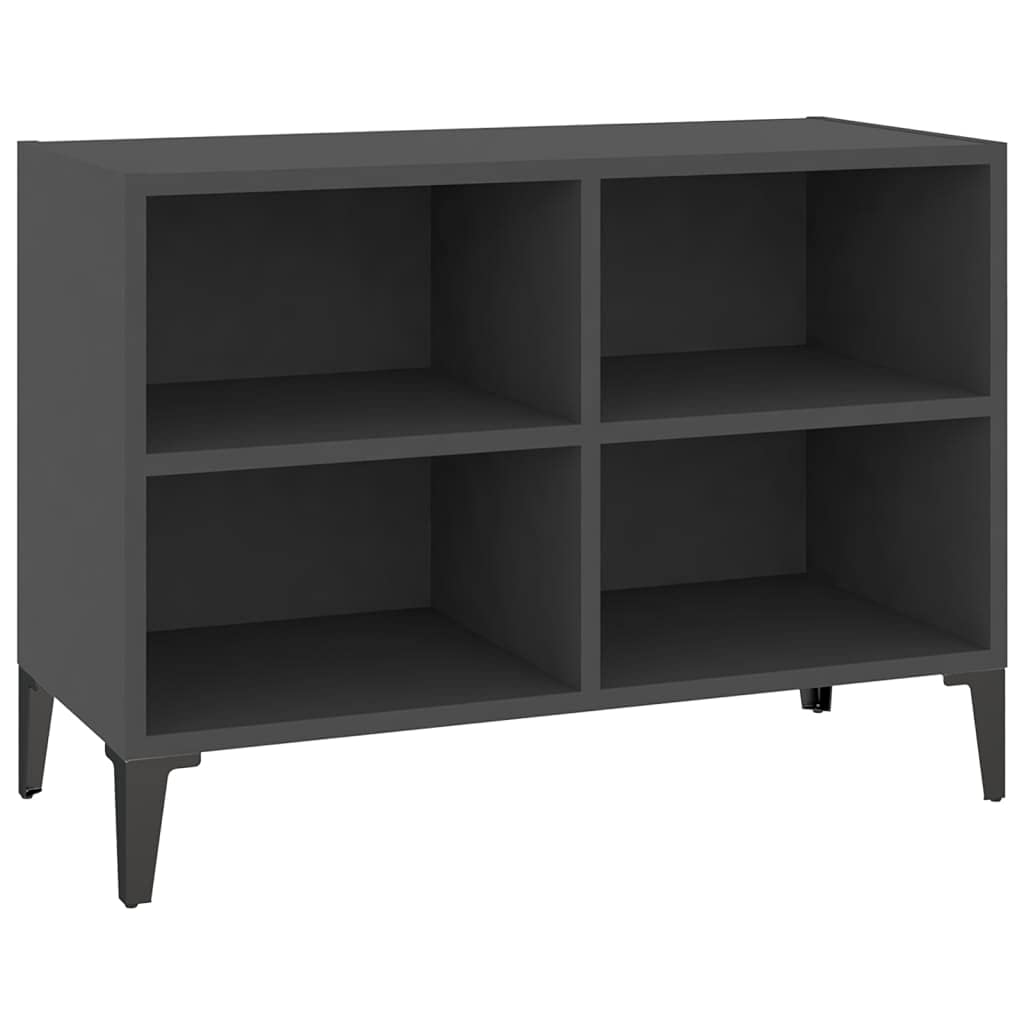 vidaXL TV Cabinet with Metal Legs Gray 27.4&quot;x12&quot;x20&quot;