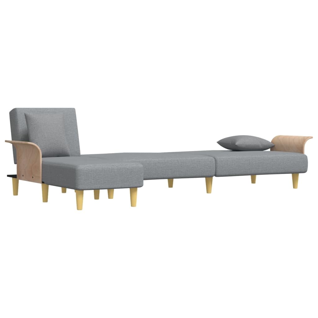 vidaXL Sofa Bed, L-Shaped Sofa Couch, Folding Sleeper Couch Bed, Sectional Recliner Couch for Living Room, Modern Style, Light Gray Fabric