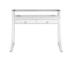 Coaster Home Furnishings Gemma 2-Drawer Writing Desk Glossy White and Chrome