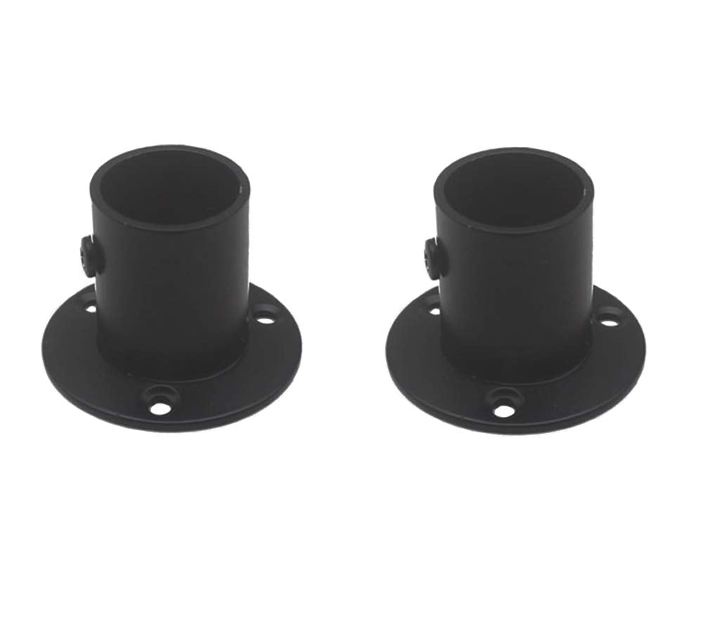 NELXULAS Classic Black Stainless Steel Closet Rod Flange Holder for Pipe (1-1/4)