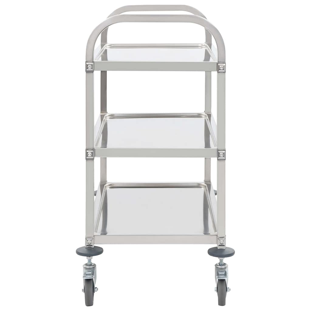 3-Tier Kitchen Trolley 38&quot;x21.7&quot;x35.4&quot; Stainless Steel