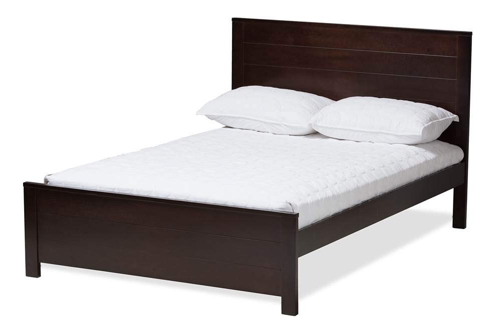 Baxton Studio Catalina Modern Classic Mission Style Platform Bed Brown/Full//Dark Wood/Mission/Rubber Wood/Poplar