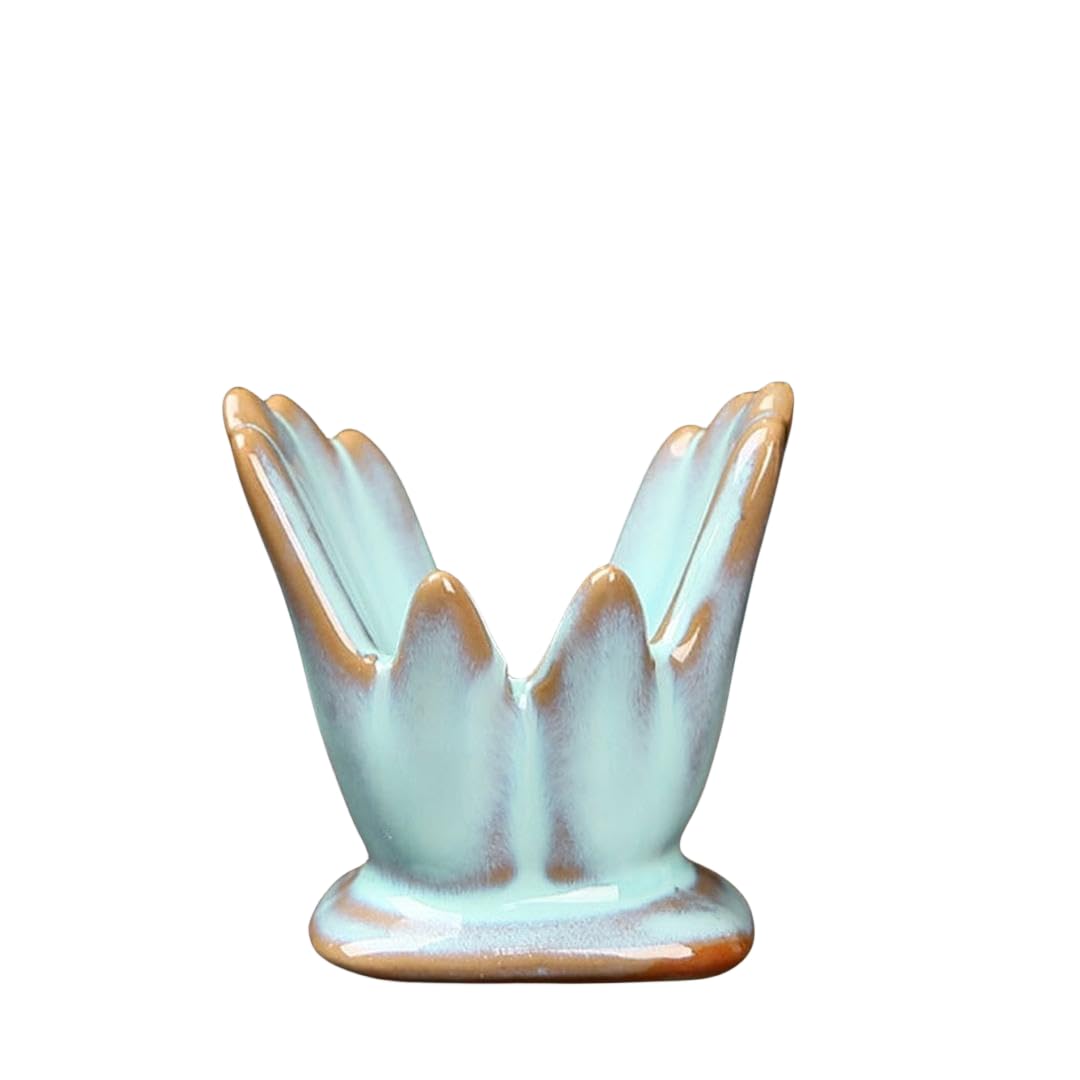 Ourhommie Air Plant Holder Cute Ceramic Mini Hand Shape Stand Airplants Tillandsia Small Container Pot Plant Decorative Home Dec