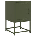 vidaXL Bedside Cabinet Olive Green 14.2inchx15.4inchx23.8inch Steel