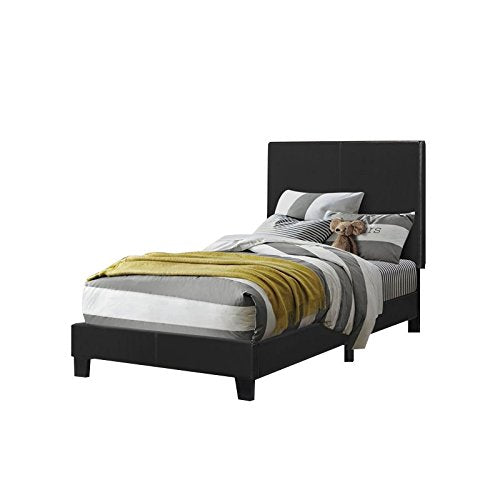 Coaster Home Furnishings Mauve Transitional Leatherette Upholstered Full Size Panel Bed Frame Platform Bed 47-inch Headboard Black 300558F