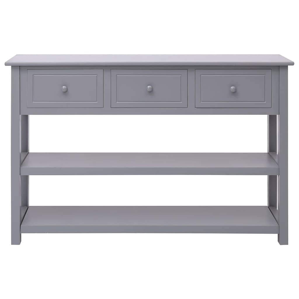 vidaXL Sideboard, Sideboard with 2 Shelves Sidetable, Storage Sideboard with 3 Drawers, Side Cabinet for Hallway Corridor, Farmhouse, Gray Wood