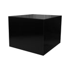 12'' x 12'' x 9'' Acrylic Display Riser Box with One Open Side No Lid Glossy Black Versatile Square Merchandise Storage Bin or R