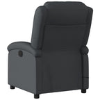 vidaXL Manual Recliner Chair for Living Room, Adjustable Recliner with Padded Seat & Backrest, Home Theater Seating with Side Pocket, Black Real Leather