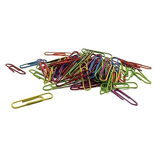 Emraw Regular Jumbo Color Paper Clips 50Mm - For School, Office & Home (Pack Of 200)