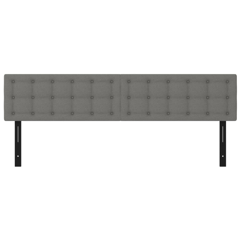 vidaXL Headboards 2 pcs Dark Gray 31.5"x2"x30.7"/34.6" Fabric