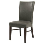 New Pacific Direct Milton Bonded Leather, Set Of 2 Dining Chairs, Vintage Gray