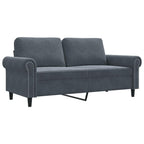 vidaXL 2-Seater Sofa, Dark Gray Velvet - Modern Design Couch with Thick Padded Seats and Armrests for Living Room or Lounge Area