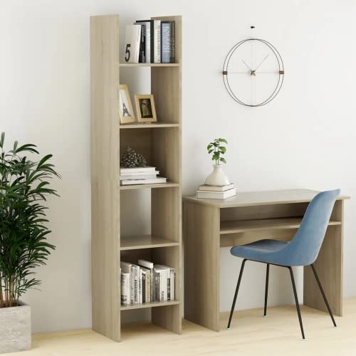 Furniking Book Cabinet Sonoma Oak 15.7&quot;x13.8&quot;x70.9&quot; Chipboard (23,5kg)