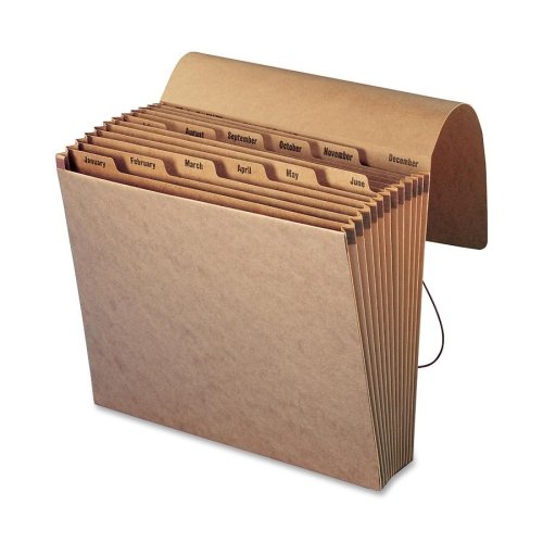 Wholesale Case Of 15 - Smead Kraft Monthly Expanding Files W/Flaps-Expanding Files W/Flap, 12'X10', Letter, Jan-Dec, Kraft