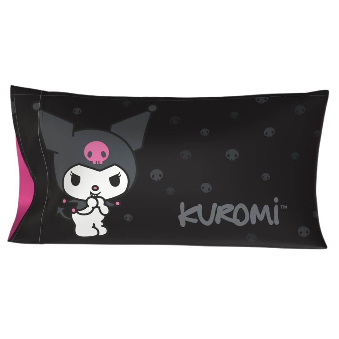 Franco Collectibles Hello Kitty & Friends My Melody & Kuromi Beauty Silky Satin King Size Pillowcase Cover 20X36 For Hair And Sk