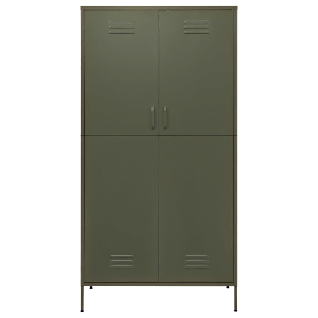 vidaXL Wardrobe Olive Green 35.4&quot;x19.7&quot;x70.9&quot; Steel