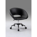 Creative Images Neos Collection Upholstered Pu Office Chair With Chrome Casters And Adjustable Height Gas Lift Capabilities, Black Brown