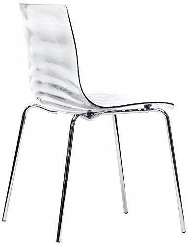 Set of 2 Marisse Clear Plastic Modern Dining Chairs