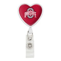 The Ohio State University Primary Logo Heart Lanyard Retractable Reel Badge Id Card Holder - White